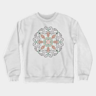 Mint and pink floral mandala Crewneck Sweatshirt